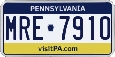 PA license plate MRE7910