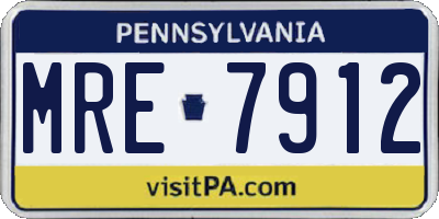 PA license plate MRE7912