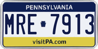 PA license plate MRE7913