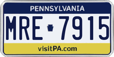 PA license plate MRE7915