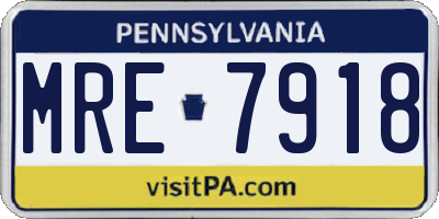 PA license plate MRE7918