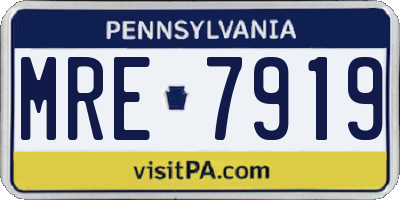 PA license plate MRE7919