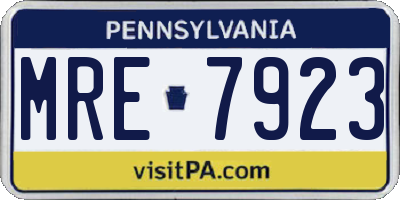 PA license plate MRE7923