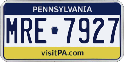 PA license plate MRE7927