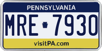 PA license plate MRE7930