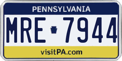 PA license plate MRE7944