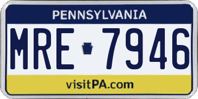 PA license plate MRE7946