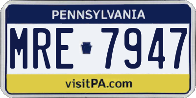 PA license plate MRE7947