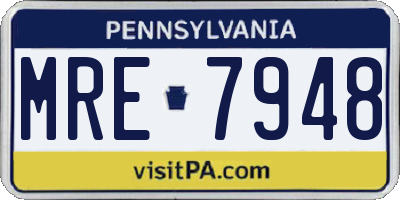 PA license plate MRE7948