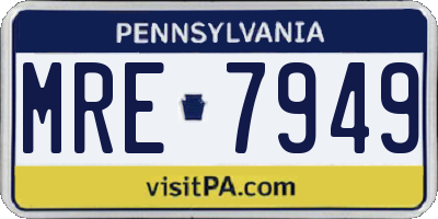 PA license plate MRE7949