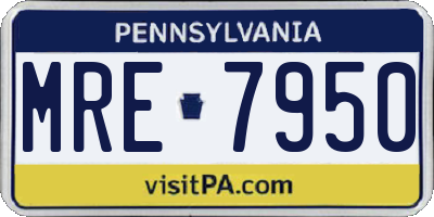 PA license plate MRE7950