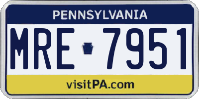 PA license plate MRE7951