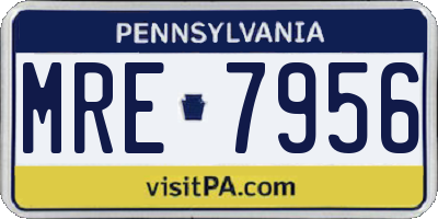 PA license plate MRE7956