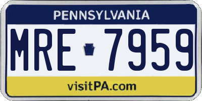 PA license plate MRE7959