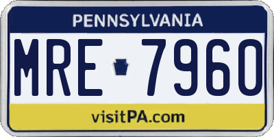 PA license plate MRE7960