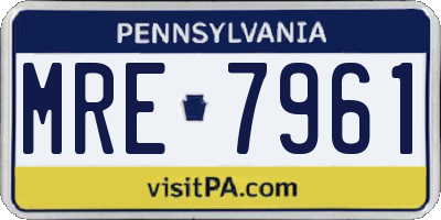 PA license plate MRE7961