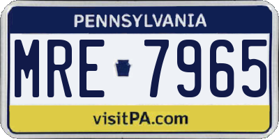PA license plate MRE7965