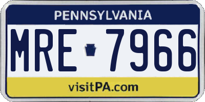 PA license plate MRE7966