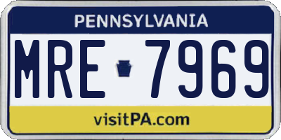PA license plate MRE7969