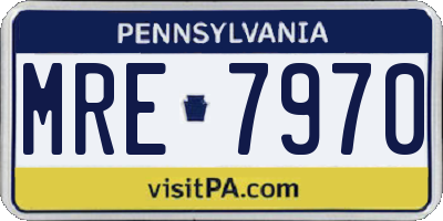 PA license plate MRE7970
