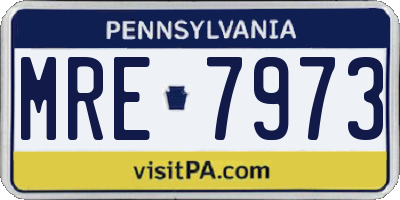 PA license plate MRE7973