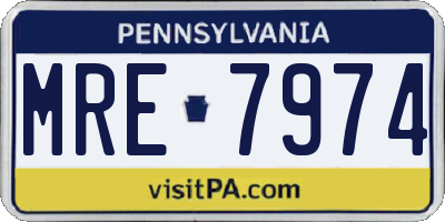 PA license plate MRE7974