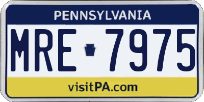 PA license plate MRE7975