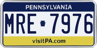 PA license plate MRE7976