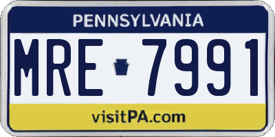PA license plate MRE7991