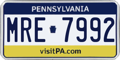 PA license plate MRE7992