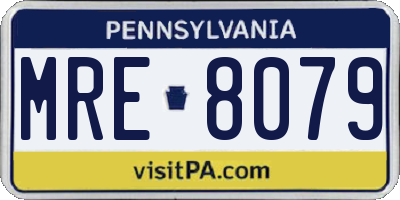 PA license plate MRE8079