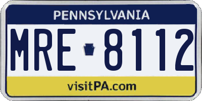 PA license plate MRE8112