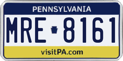 PA license plate MRE8161