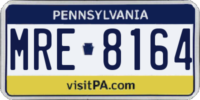 PA license plate MRE8164