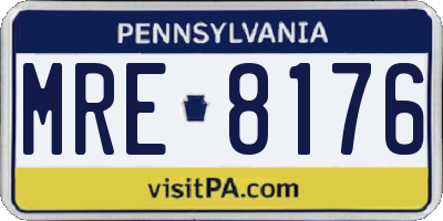 PA license plate MRE8176