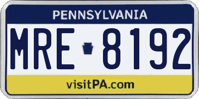 PA license plate MRE8192