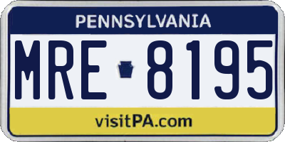 PA license plate MRE8195
