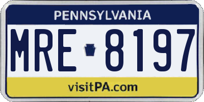 PA license plate MRE8197