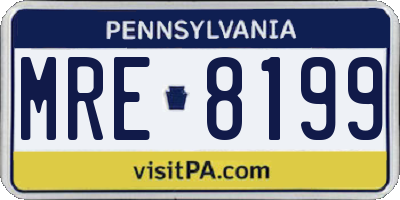 PA license plate MRE8199