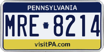 PA license plate MRE8214