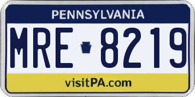 PA license plate MRE8219