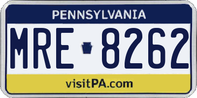 PA license plate MRE8262