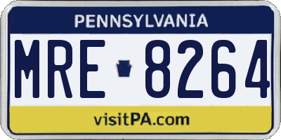 PA license plate MRE8264