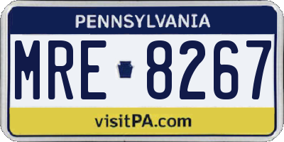 PA license plate MRE8267