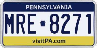 PA license plate MRE8271