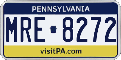 PA license plate MRE8272