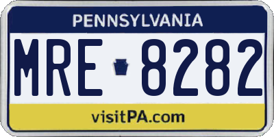 PA license plate MRE8282