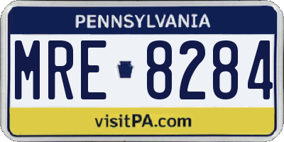 PA license plate MRE8284