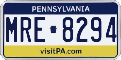 PA license plate MRE8294