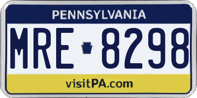 PA license plate MRE8298